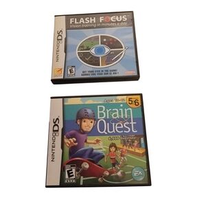 Nintendo DS Games Lot BrainQuest & Flash Focus Complete